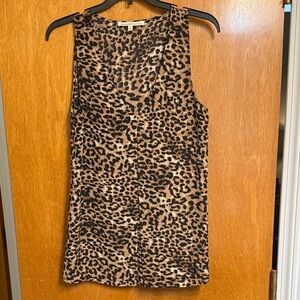 Daniel Rainn Leopard Print Top in Brown and Black